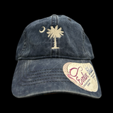 Infinity Palmetto Moon Washed Navy Ladies Concealed Ponytail Hat
