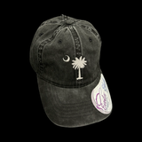 Infinity Palmetto Moon Washed Black Ladies Concealed Ponytail Hat