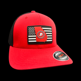 Flexfit (M to L) 6511 Hometown Georgia Red Black Performance Fitted Hat