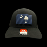 Richardson 110 3D Palmetto Moon Waving Black Performance Fitted Hat