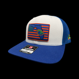 Richardson 112 White Blue Florida Performance Trucker Hat