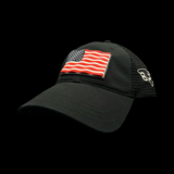 Richardson 111 3D Old Glory Waving Black Performance Relaxed Hat