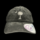 Infinity Palmetto Moon Washed Black Ladies Concealed Ponytail Hat