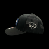 Richardson 112 3D Palmetto Moon Waving Black Performance Trucker Hat