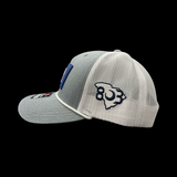 803 Richardson Rope Heather Gray White Performance PVC Patch Rope Trucker Hat