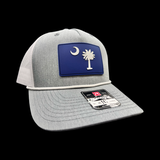 803 Richardson Rope Heather Gray White Performance PVC Patch Rope Trucker Hat