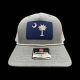 803 Richardson Rope Heather Gray White Performance PVC Patch Rope Trucker Hat