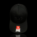 803 Richardson 110 Blackout Fitted Mesh Trucker Hat