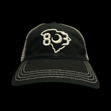 803 Richardson Black Steel Relaxed Trucker Hat