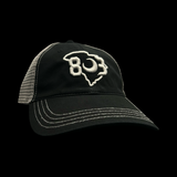 803 Richardson Black Steel Relaxed Trucker Hat