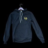 Distressed Flag Hoodie - Black & Gold Has No Borders