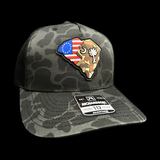 Richardson 112 SC Betsy Ross Black Duck Camo Trucker Hat