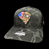 Richardson 112 SC Betsy Ross Black Duck Camo Trucker Hat