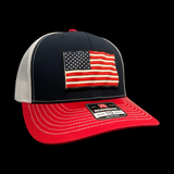 Richardson 112 3D Old Glory Waving Red White Blue Trucker Hat