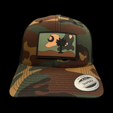 Yupoong Army Camo Palmetto Moon Performance PVC Patch Trucker Hat
