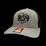 864 Richardson 110 Heather Gray Fitted Trucker Hat