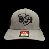 864 Richardson 110 Heather Gray Fitted Trucker Hat