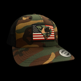 843 Yupoong Performance RWB Patriotic Army Camo Trucker Hat