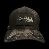 Flexfit GRAY Lake Murray Veil Camo Water Proof Fitted Hat