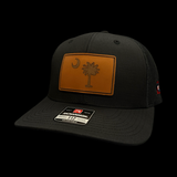 Richardson 112 Genuine Leather Palmetto State Black Trucker Hat