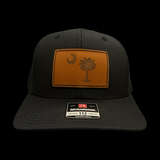 Richardson 112 Genuine Leather Palmetto State Black Trucker Hat