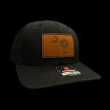 Richardson 112 Genuine Leather Palmetto State Black Trucker Hat