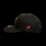 Richardson 112 Genuine Leather Patriotic Black Trucker Hat