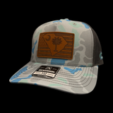 Richardson Genuine Leather Patriotic Saltwater Duck Camo Trucker Hat