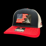 Richardson 112 RWB Don’t Tread On Me 3D Waving Flag Trucker Hat