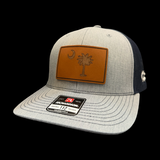 Richardson 112 Genuine Leather Palmetto State Heather Navy Trucker Hat