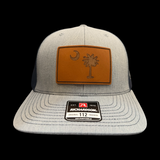 Richardson 112 Genuine Leather Palmetto State Heather Navy Trucker Hat