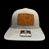 Richardson 112 Genuine Leather Patriotic Heather Navy Trucker Hat