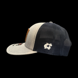 Richardson 112 Genuine Leather Patriotic Heather Navy Trucker Hat