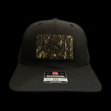 Richardson 112 Black Bigfoot Camo Performance Trucker Hat