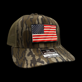 Richardson 112 Bottomland Waving Old Glory Performance Trucker Hat