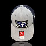 843 Richardson 110 Heather Vintage BW Performance Fitted Trucker Hat