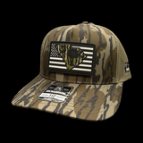 Richardson 112 Bottomland VBW Black Patriotic Performance Trucker Hat