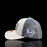 803 Richardson Flexfit Navy Heather Performance PVC Patch Patriotic Fitted Trucker Hat