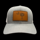 Richardson 112 Genuine Leather Palmetto State Heather White Trucker Hat
