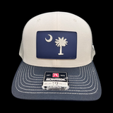 803 Richardson Navy White Aluminum Performance PVC State Patch Trucker Hat