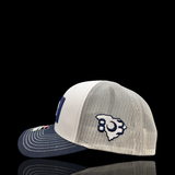 803 Richardson Navy White Aluminum Performance PVC State Patch Trucker Hat