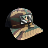 843 Yupoong Performance PVC Patch Army Camo Trucker Hat