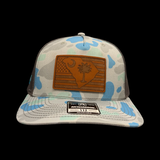 Richardson Genuine Leather Patriotic Saltwater Duck inCamo Trucker Hat