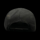 803 America Yupoong Black Camo Military Trucker Hat