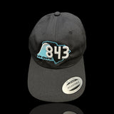 843 Lowcountry Yupoong Charcoal White Adjustable Cleanup Hat