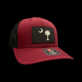 Richardson 112 Garnet and Black Palmetto Moon Performance Trucker Hat