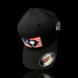 Flexfit 6277 Dark Navy Performance Patriotic PVC Patch Cotton Fitted Hat