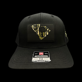 803 Richardson Bottomlandblack Performance Blackout Trucker Hat