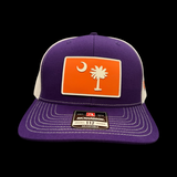 Richardson 112 Purple Palmetto Moon Orange Performance PVC Trucker Hat