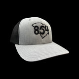 864 Richardson 112 Heather Gray Black Trucker Hat